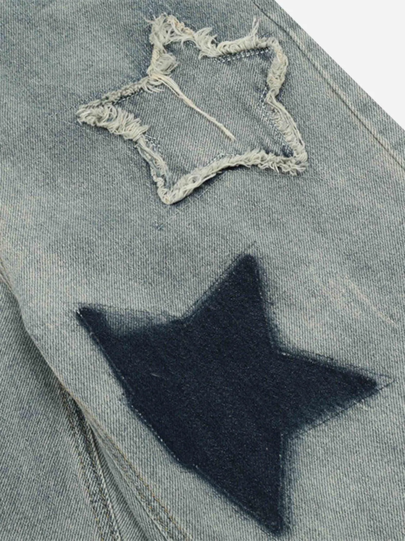 1984 Airbrushed Pentagram Applique Jeans - 1656