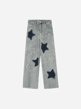 1984 Airbrushed Pentagram Applique Jeans - 1656