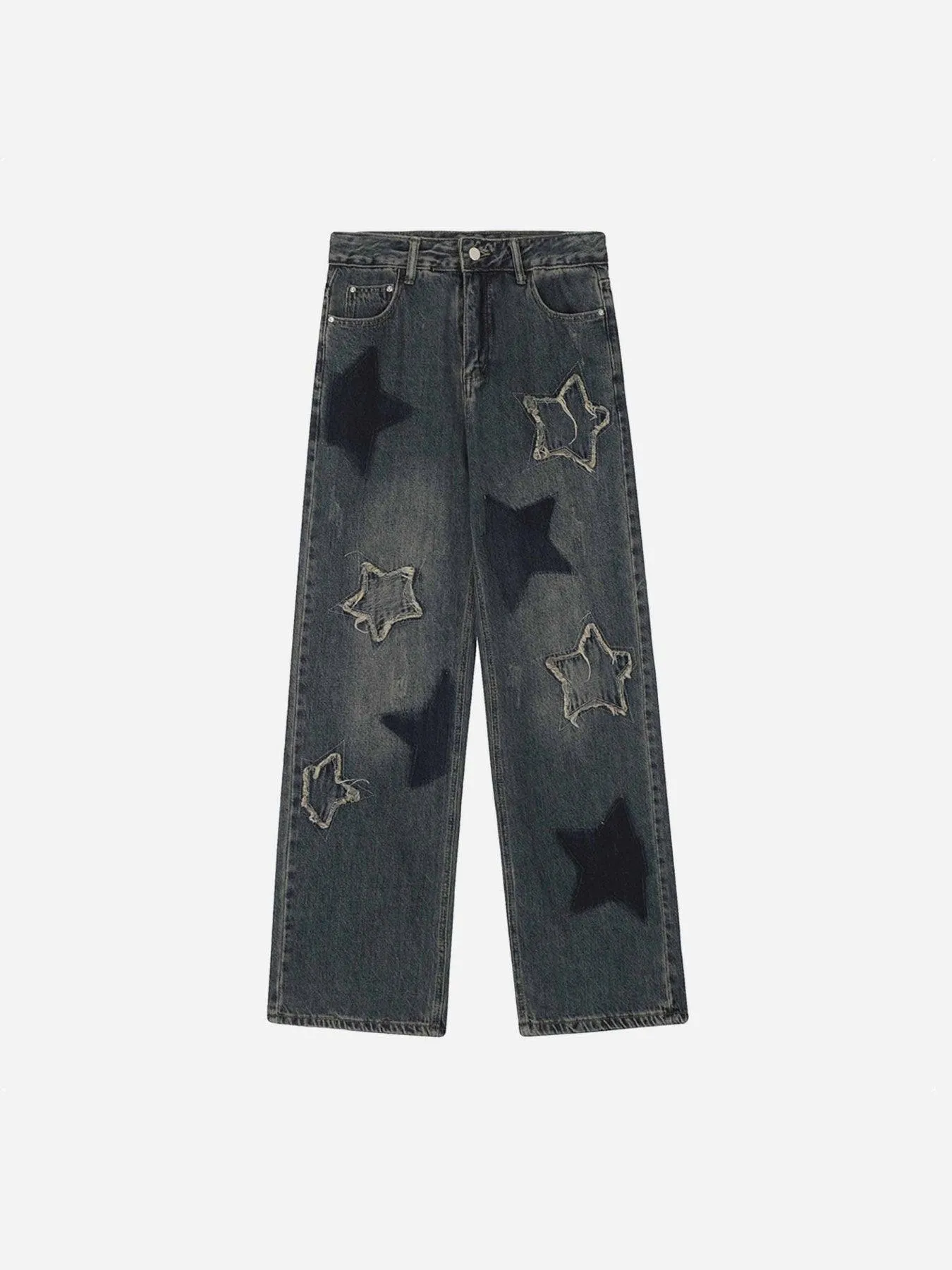 1984 Airbrushed Pentagram Applique Jeans - 1656