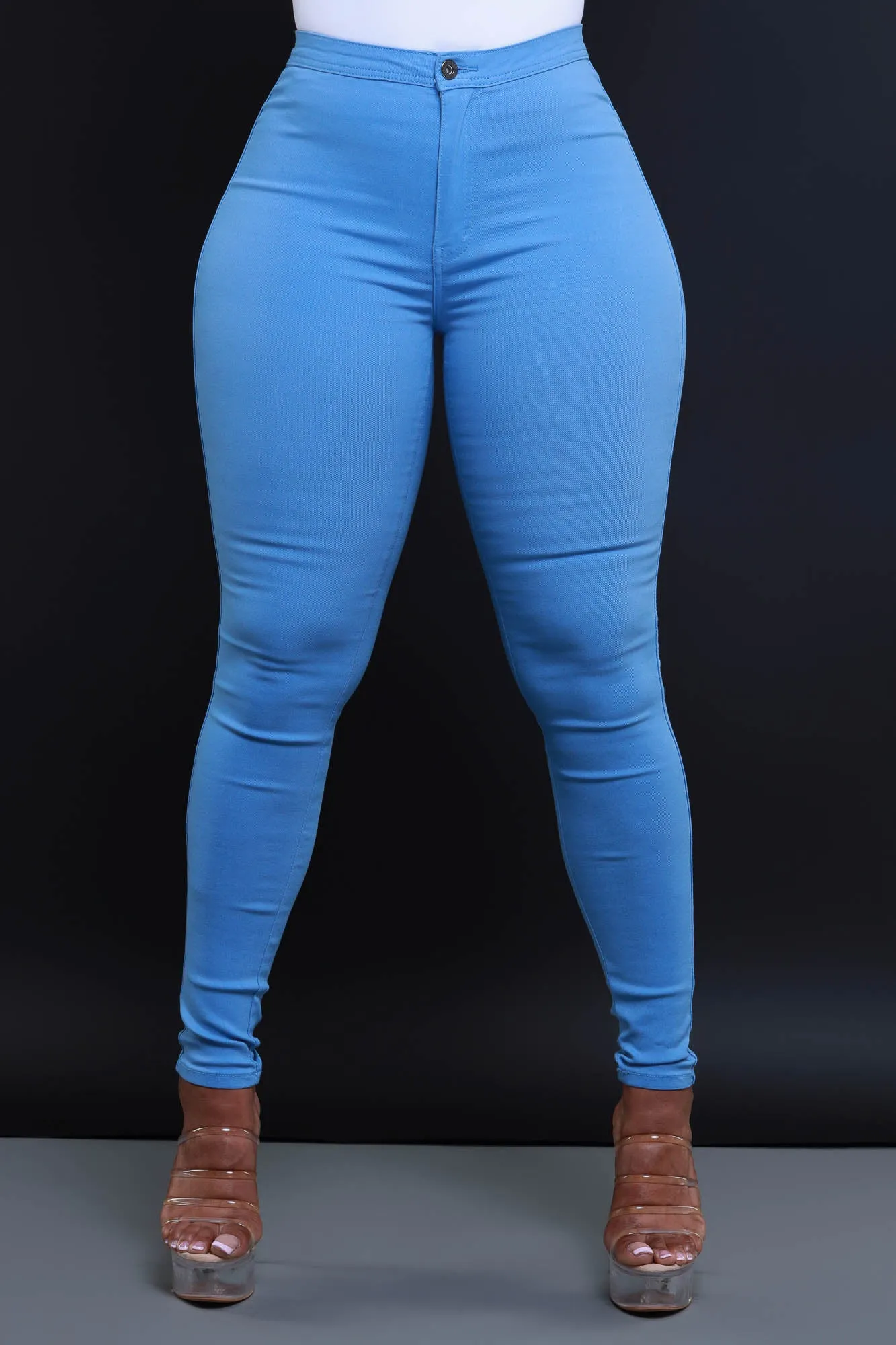 $5 Super Swank High Waist Stretchy Jeans - Baby Blue