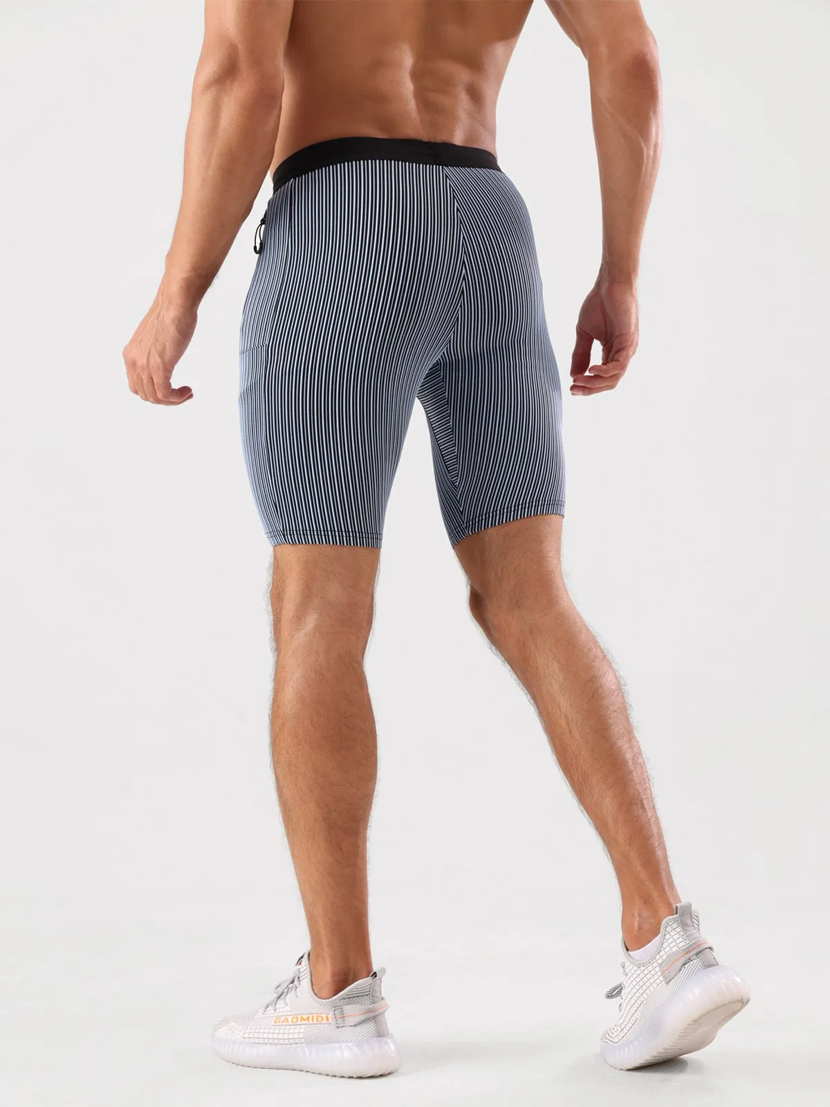 8" Pro Compression Lined Running Short with Zip Pockets