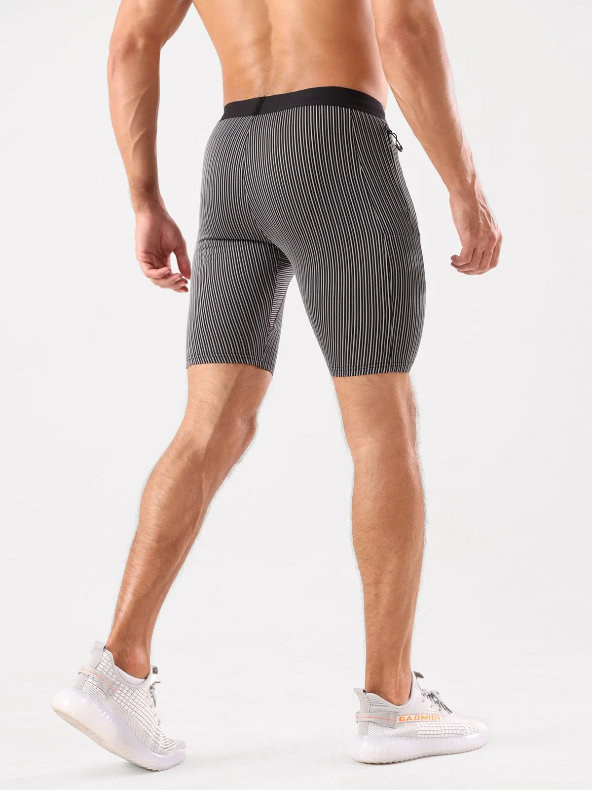 8" Pro Compression Lined Running Short with Zip Pockets