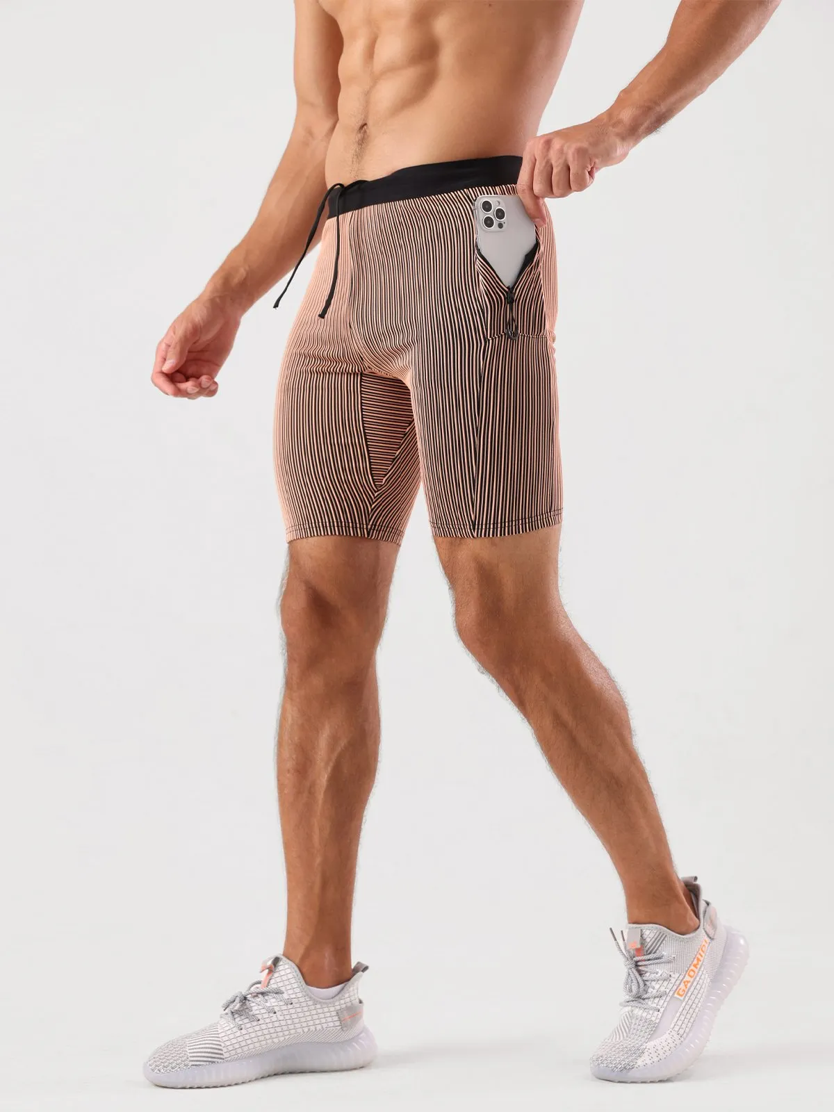 8" Pro Compression Lined Running Short with Zip Pockets