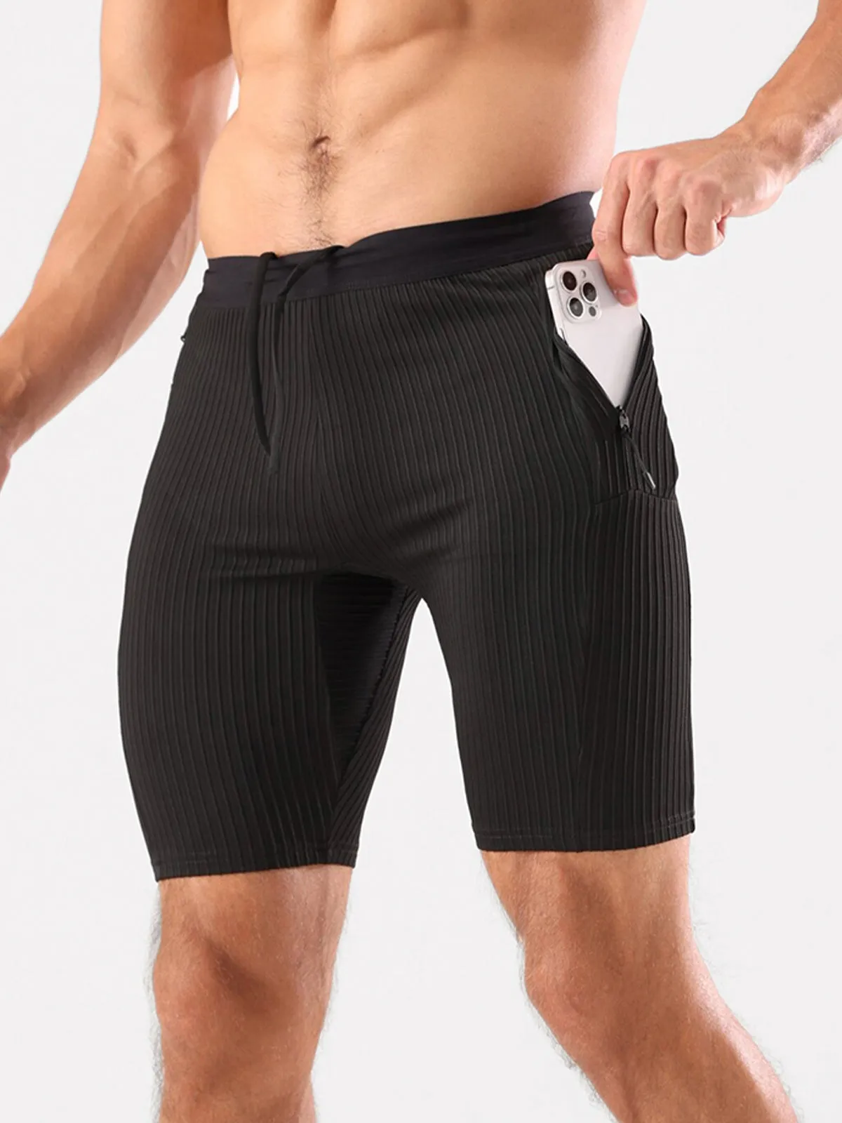 8" Pro Compression Lined Running Short with Zip Pockets