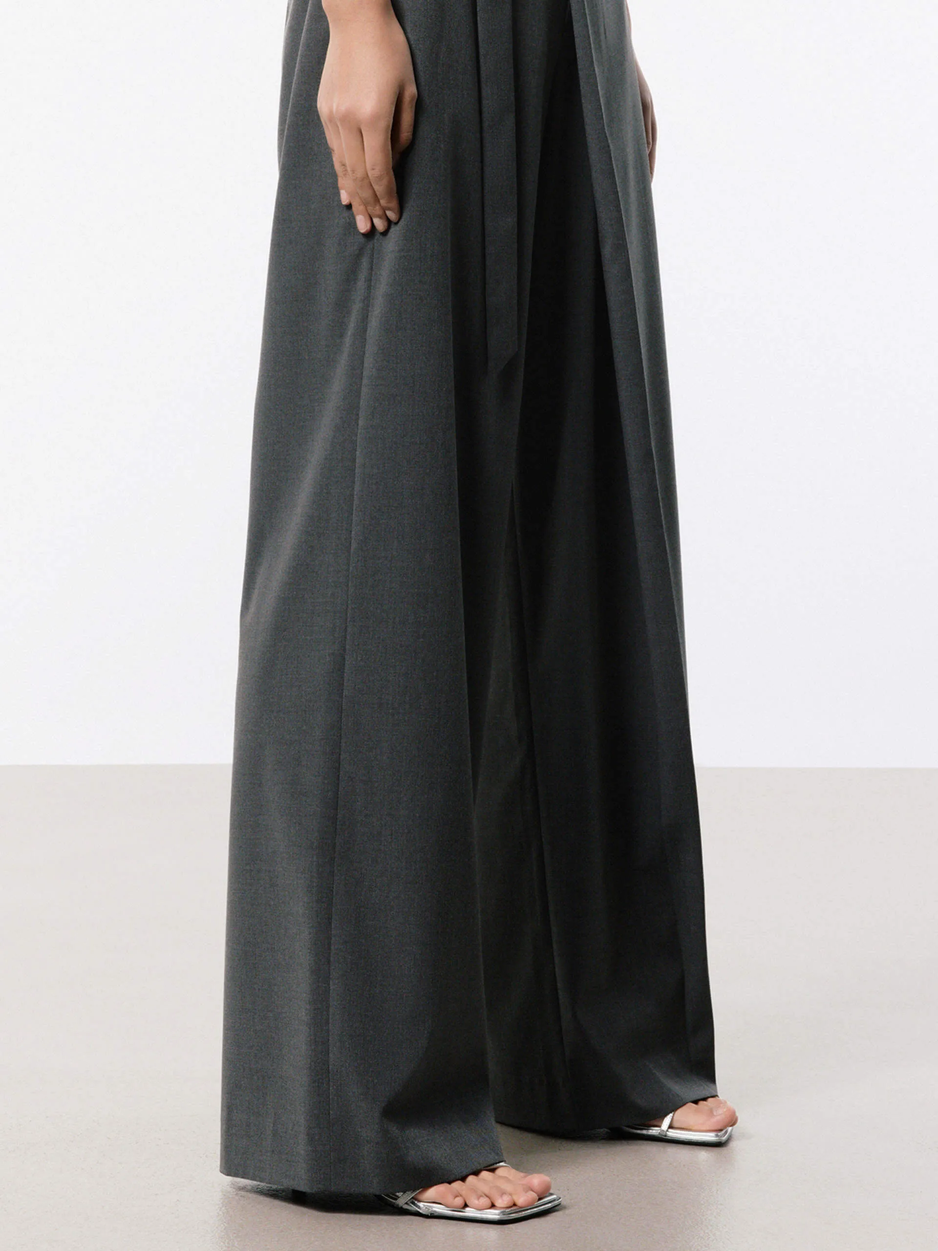 Belt Wide Leg Pants