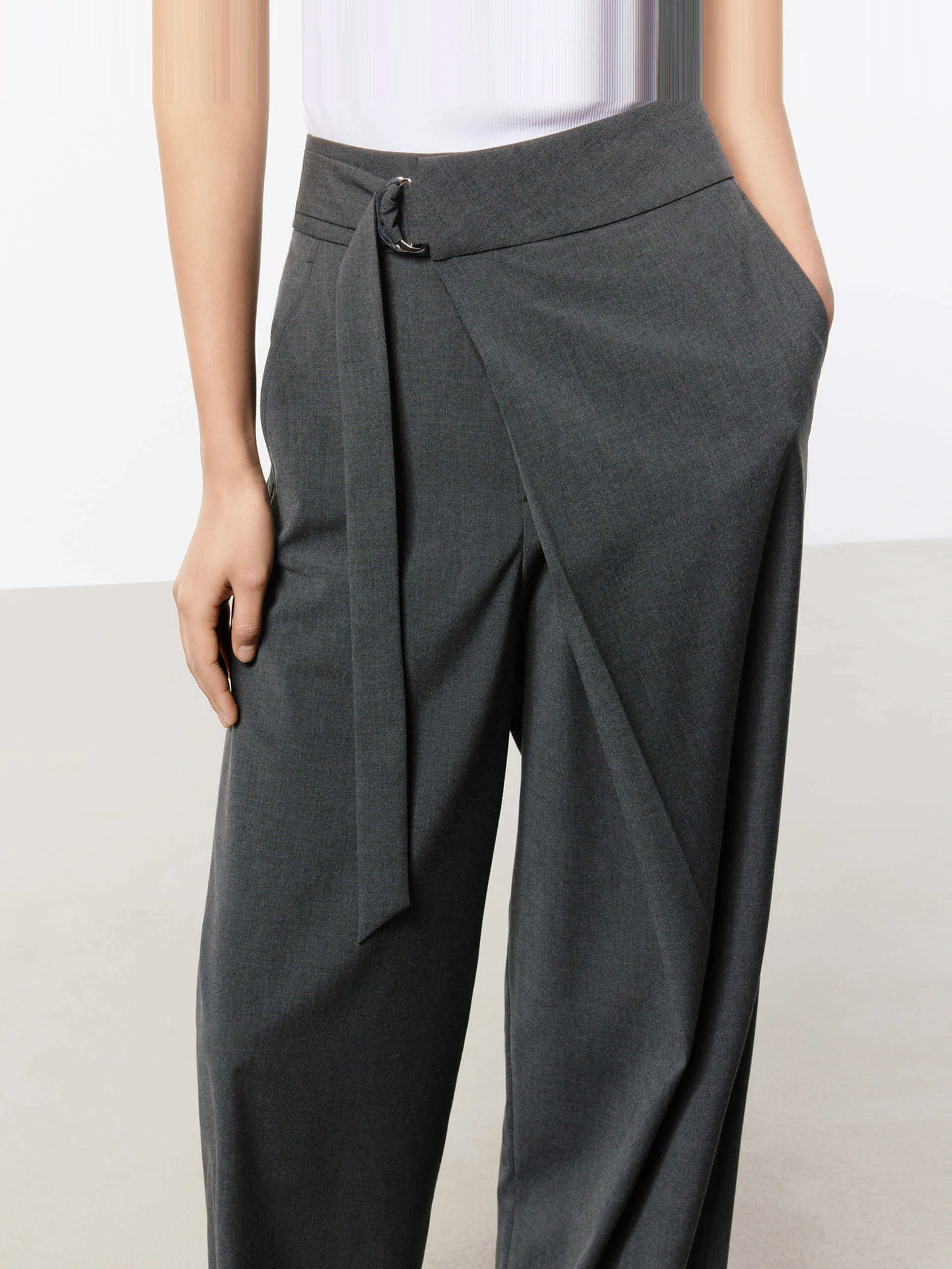 Belt Wide Leg Pants