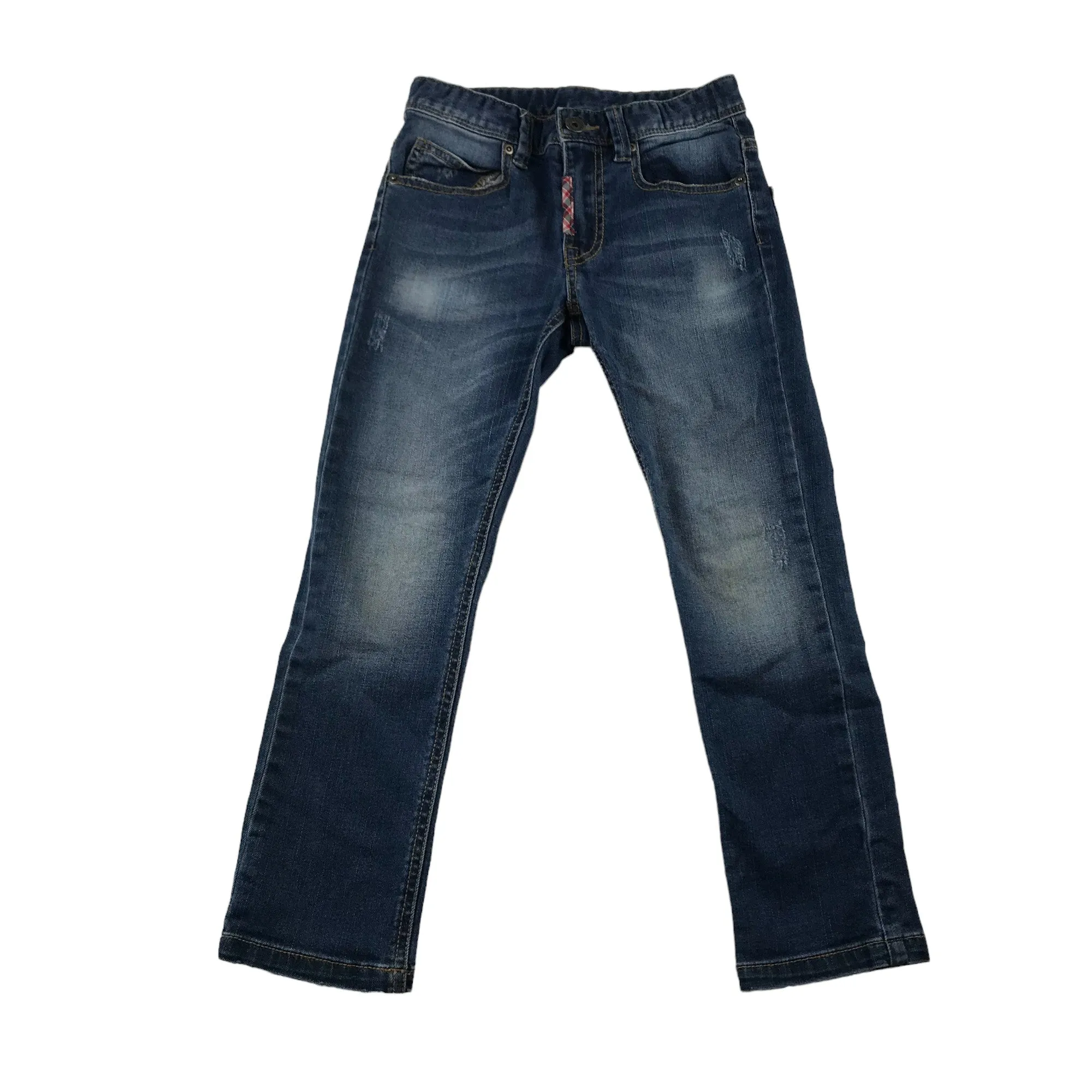 Benetton jeans 6-7 years blue stretchy slim fit stone wash effect