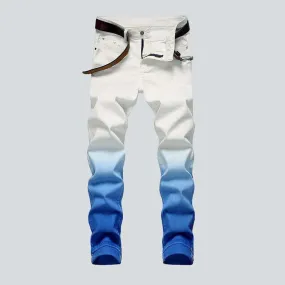 Blue contrast white men's jeans