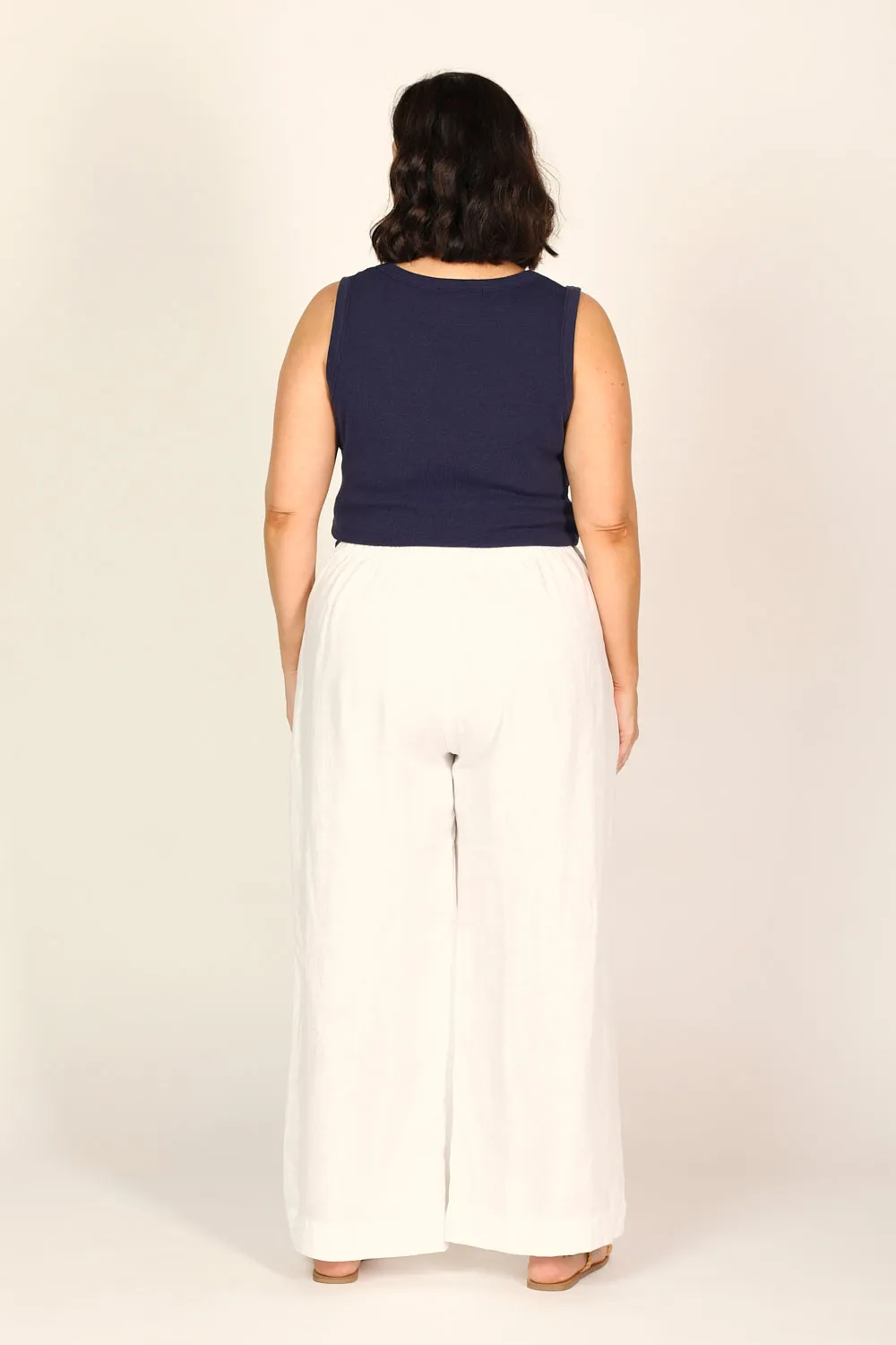 Breezy Relaxed Linen Pant in White