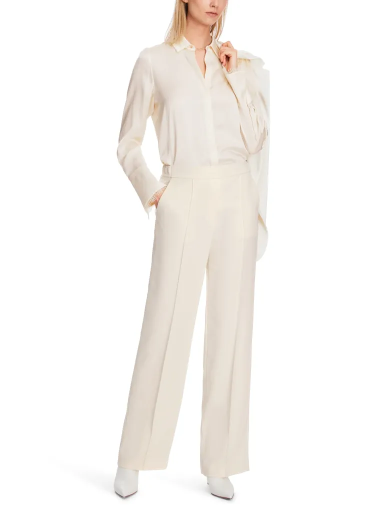 Bright Ecru Washington Wide Leg Tailored Pants