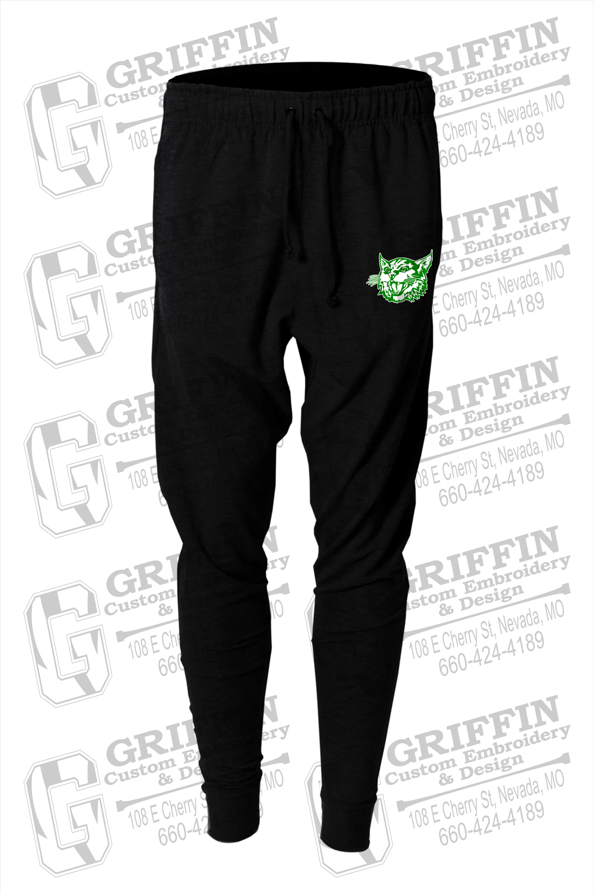 Bronaugh Wildcats Youth Jogger Pants - Wildcat Logo