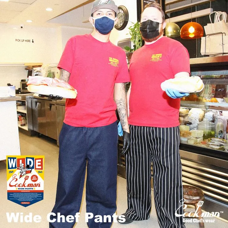 Cookman Wide Chef Pants - Stripe : Black