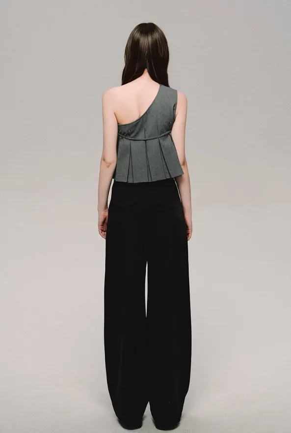 Crystal Trim Wide Leg Pants