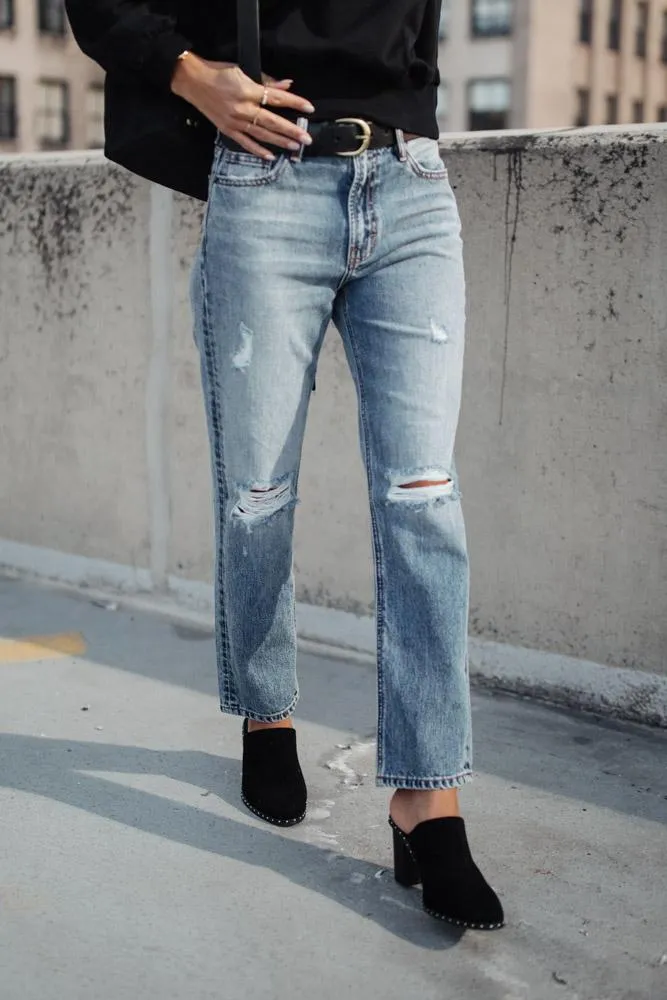 Distressed Mom Jeans