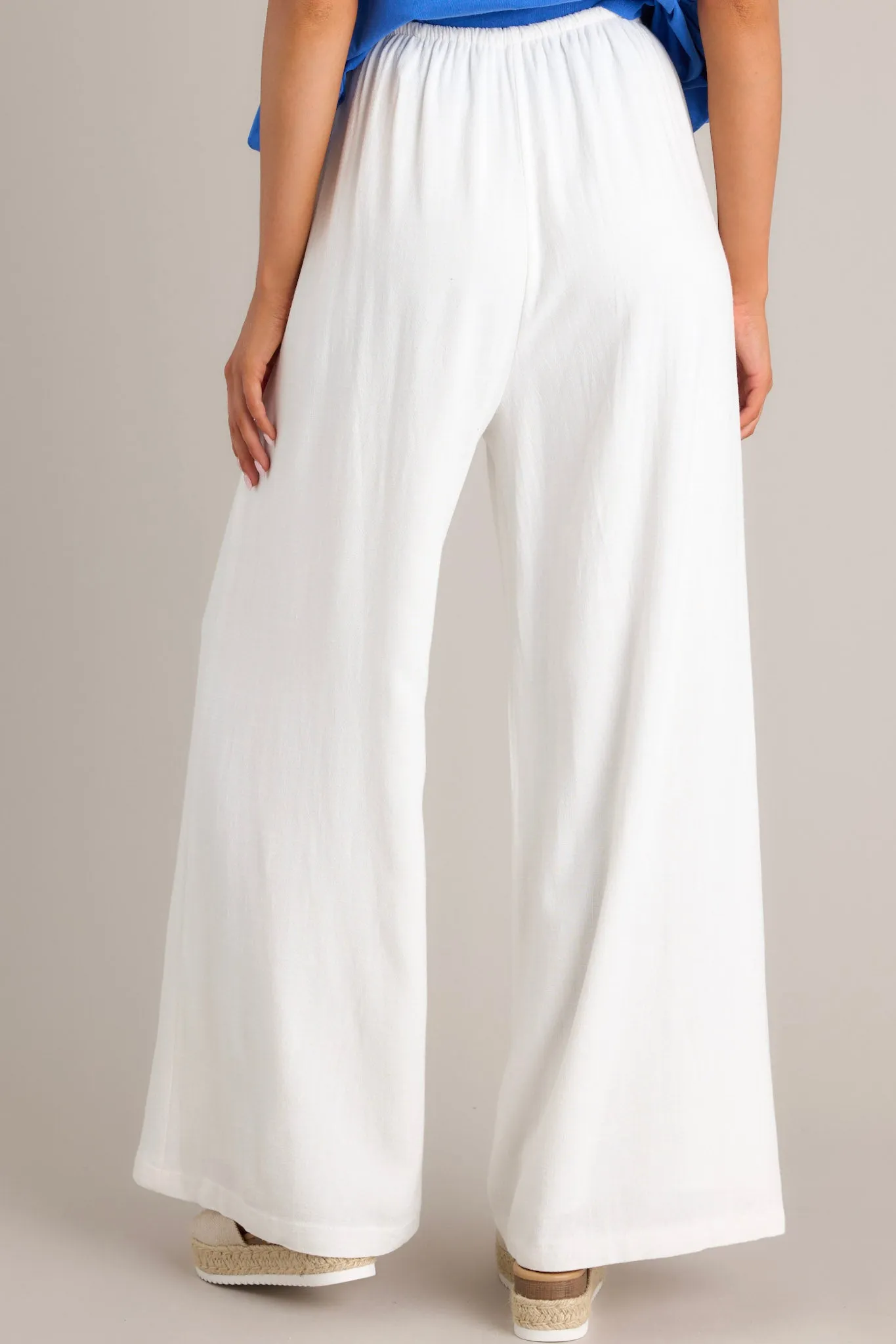 Effortless Elegance White Linen Blend Pants