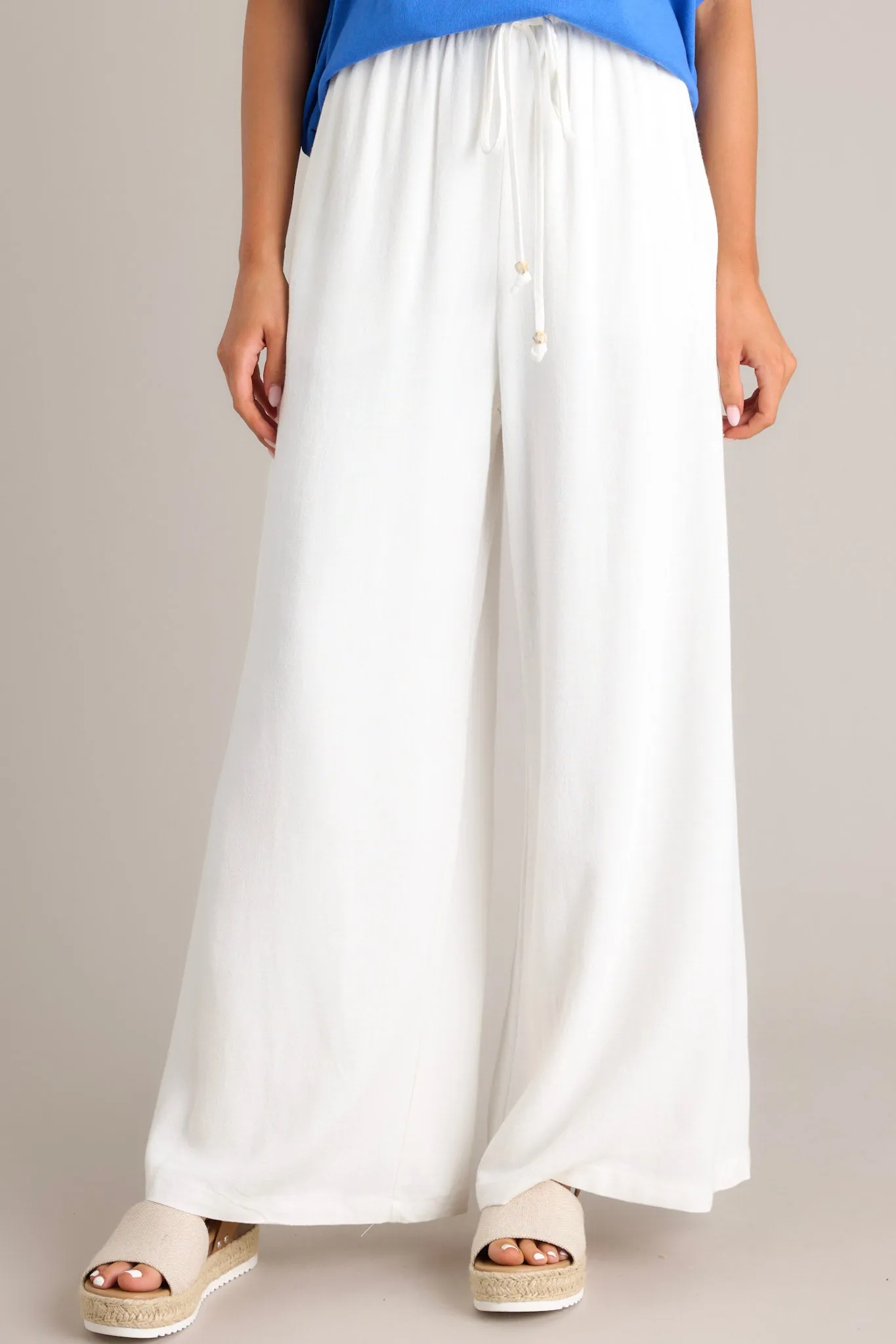 Effortless Elegance White Linen Blend Pants