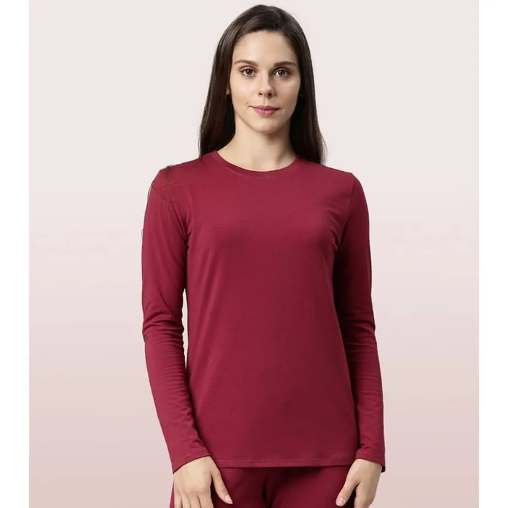 ENAMOR-E057 ESSENTIALS COTTON LONG SLEEVE CREW TEE