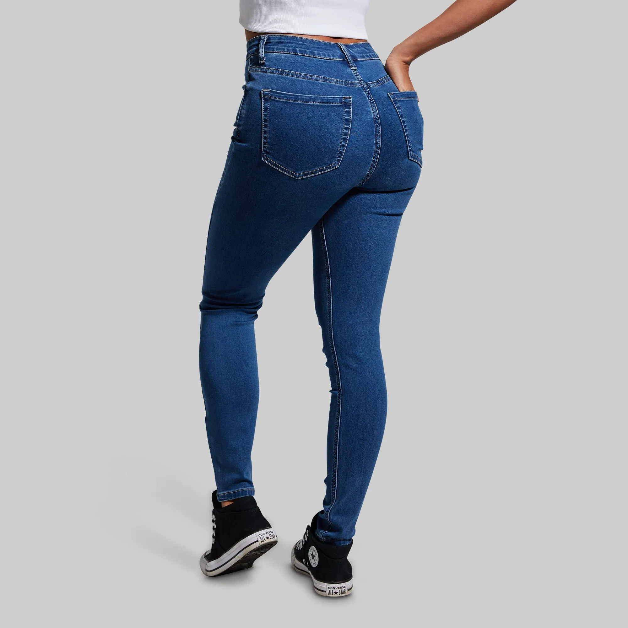 FLEX Stretchy High-Rise Skinny Jean (Mid Wash)