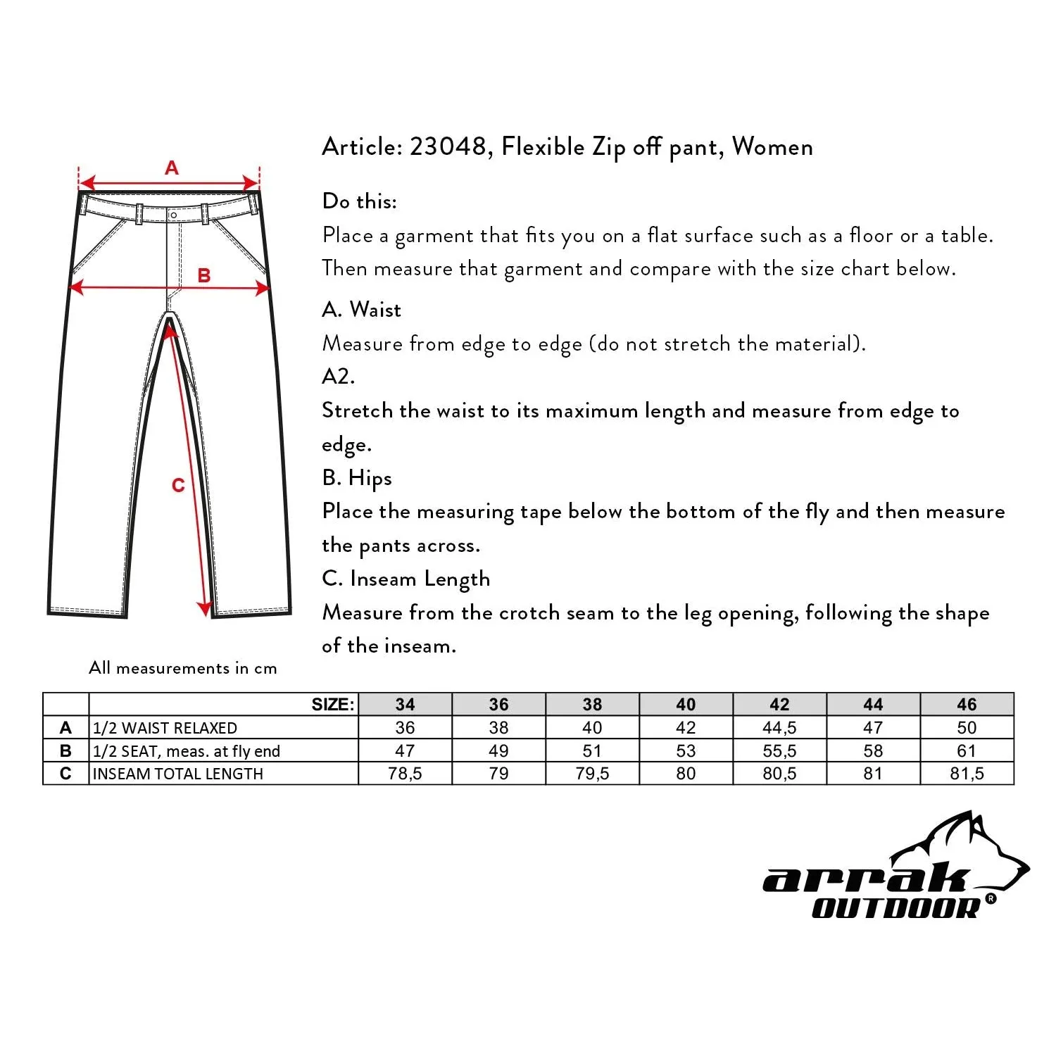 Flexible Zip-off Lady Pant (Anthracite)