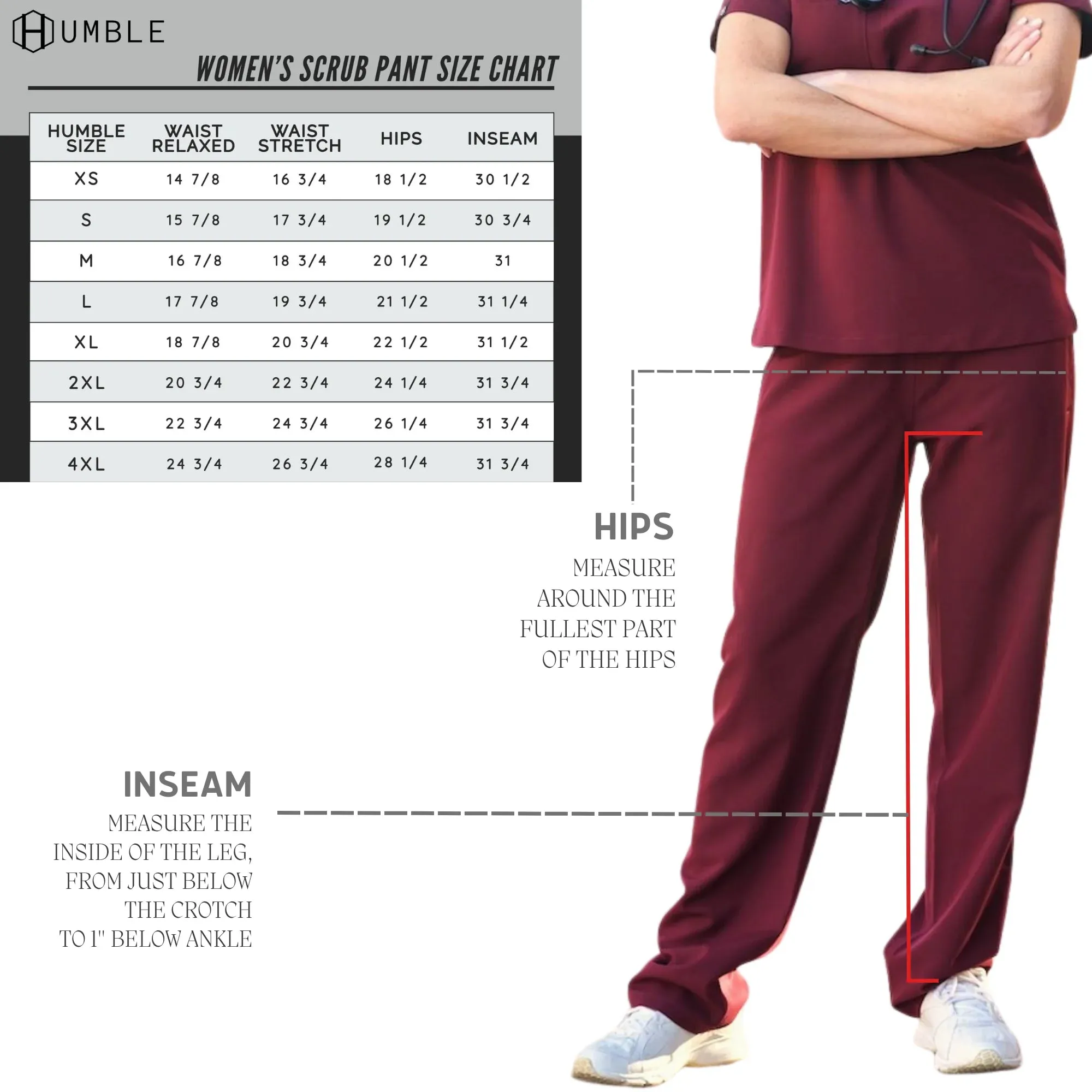 Humble Women's Straight-Legged Scrub Pant