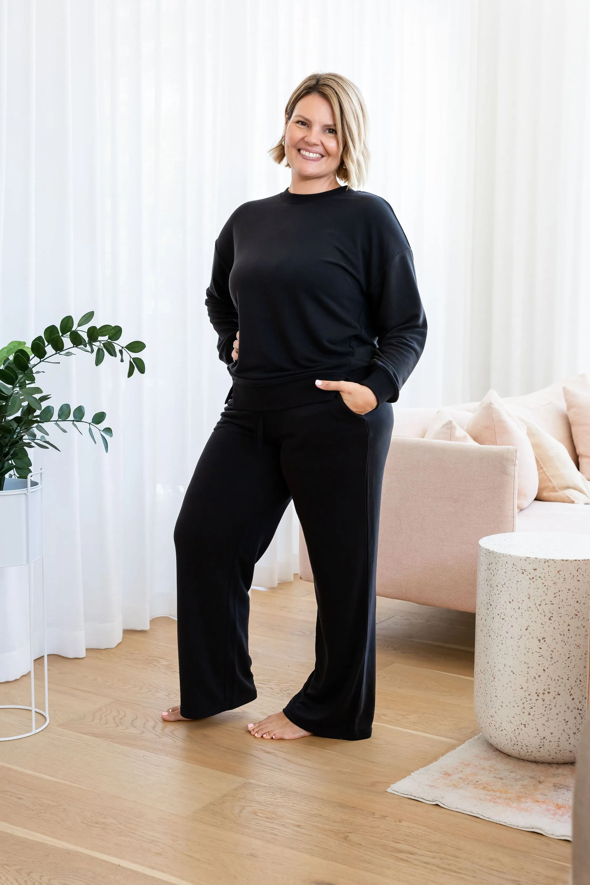 Jenny Lounge Modal Blend Pants in Black