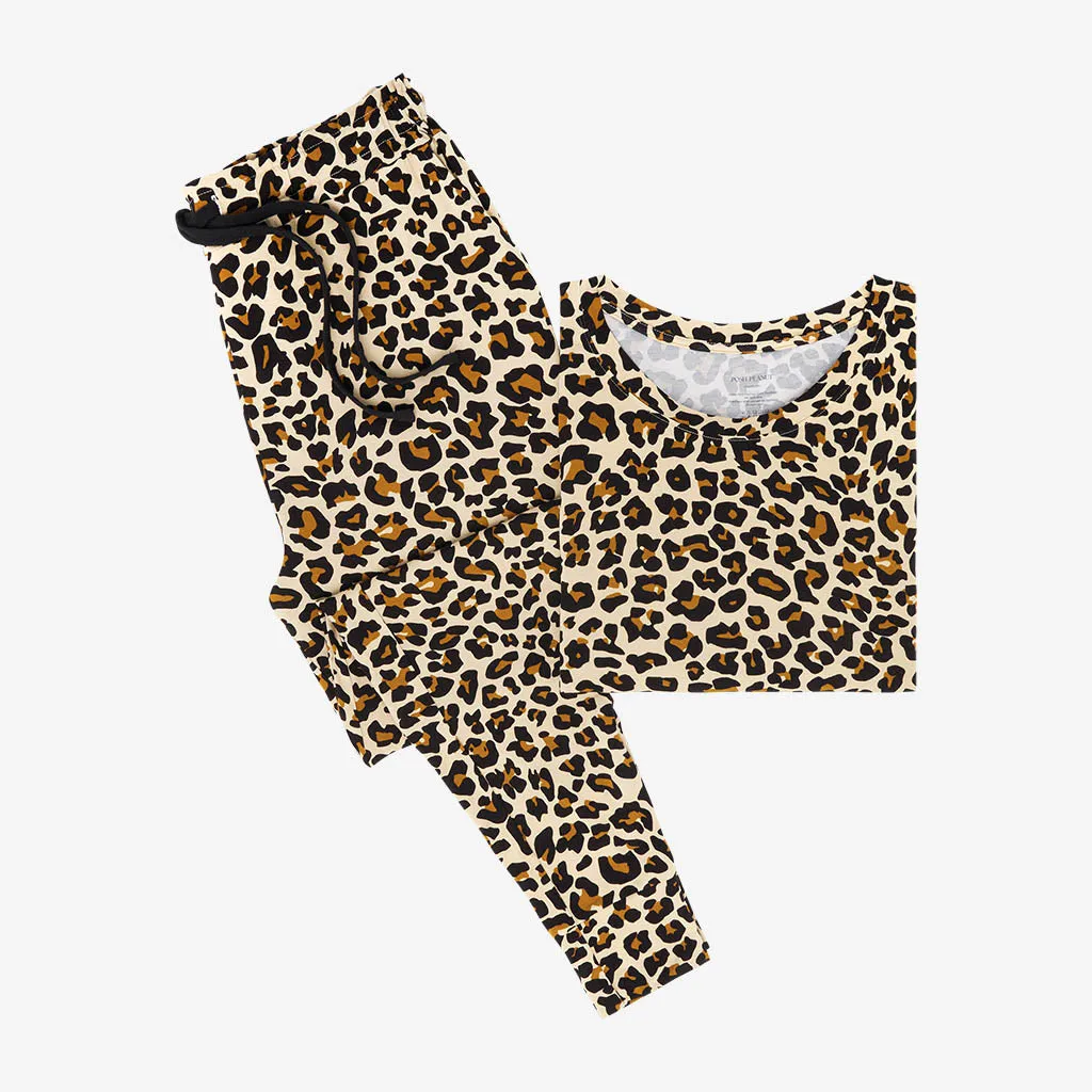 Lana Leopard Tan Women's Long Sleeve Scoop Loungewear