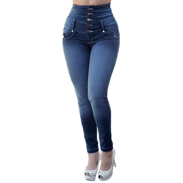 Leisure Stretchy Women's High Waisted Skinny Denim Jeans