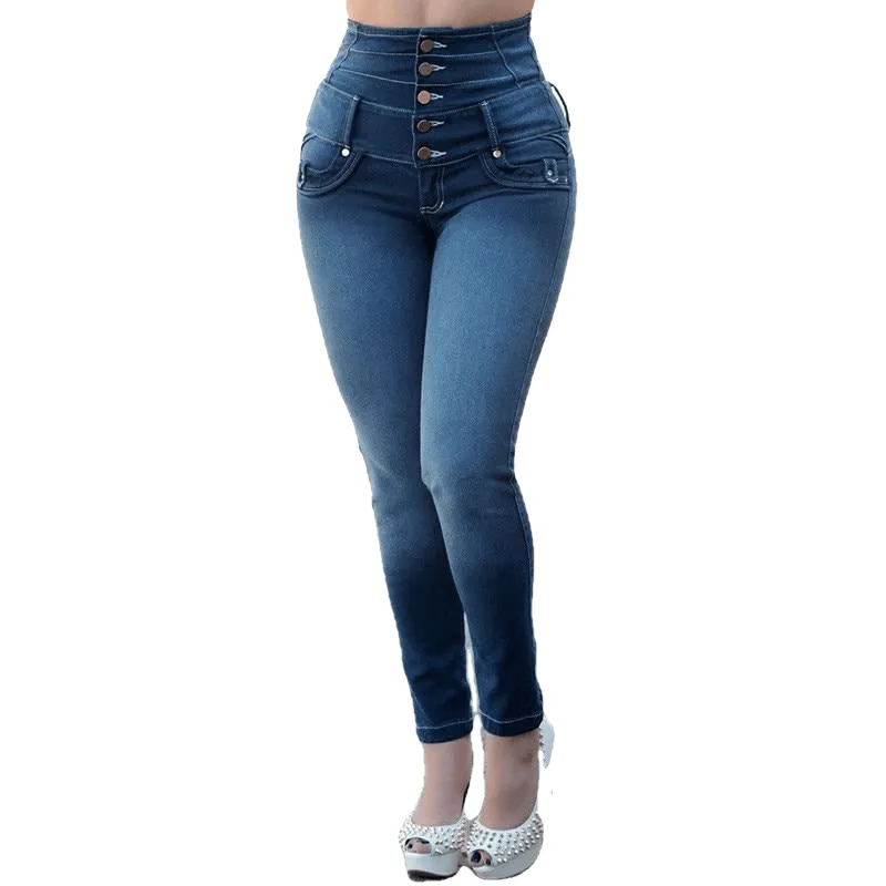 Leisure Stretchy Women's High Waisted Skinny Denim Jeans