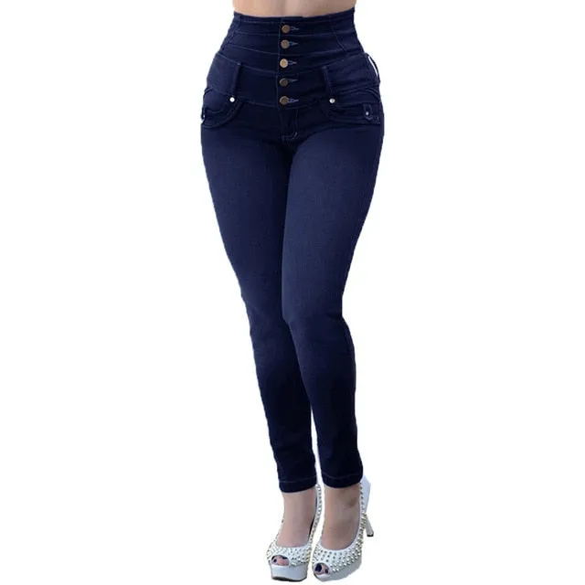 Leisure Stretchy Women's High Waisted Skinny Denim Jeans