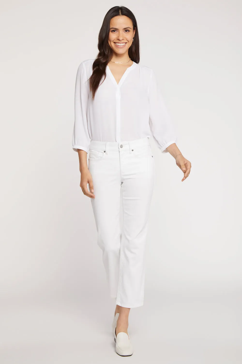 Marilyn Straight Ankle Jeans - Optic White