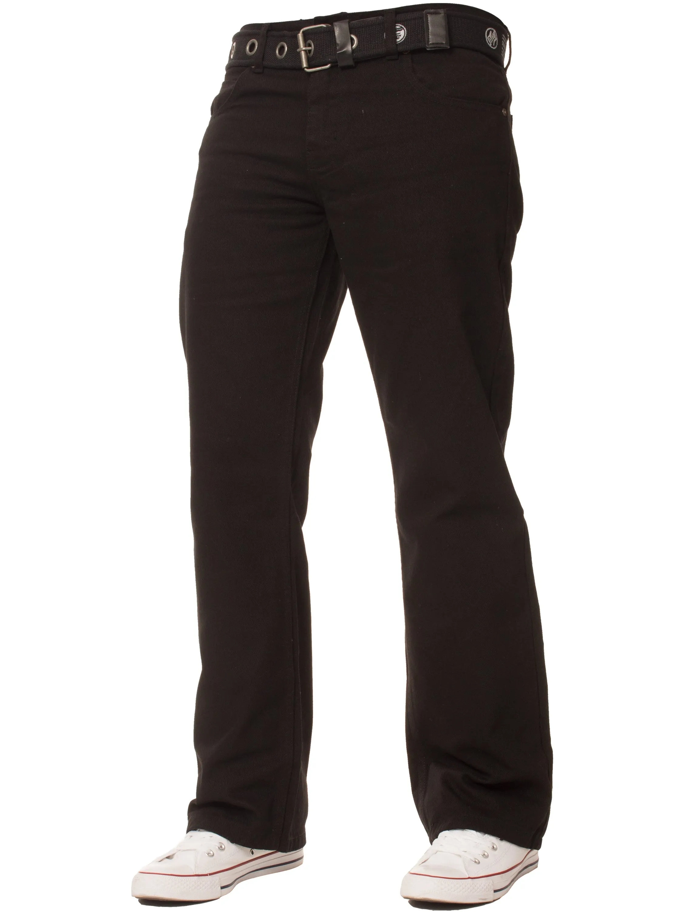 Mens Black Jeans with Belt | Enzo Designer Menswear