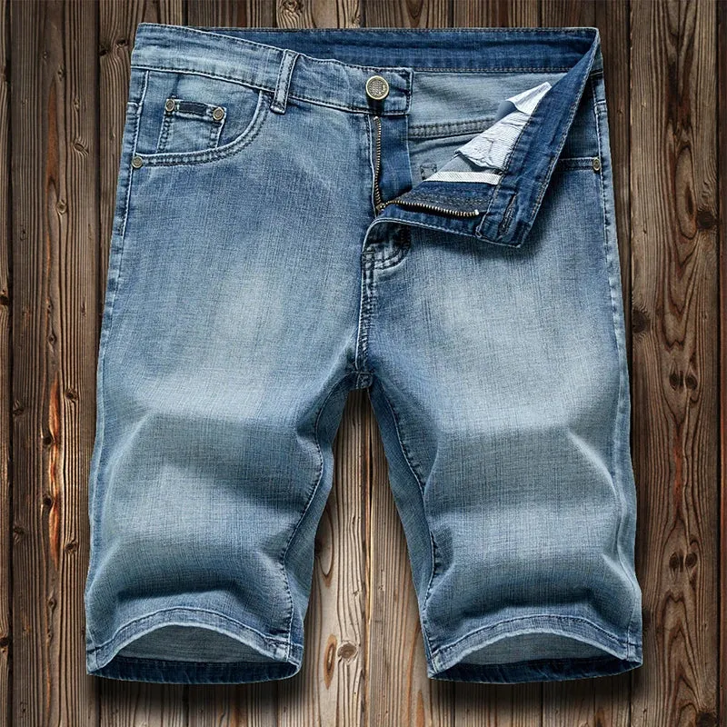 Men's Summer Jeans Shorts Stretch Slim Fit Denim Pants