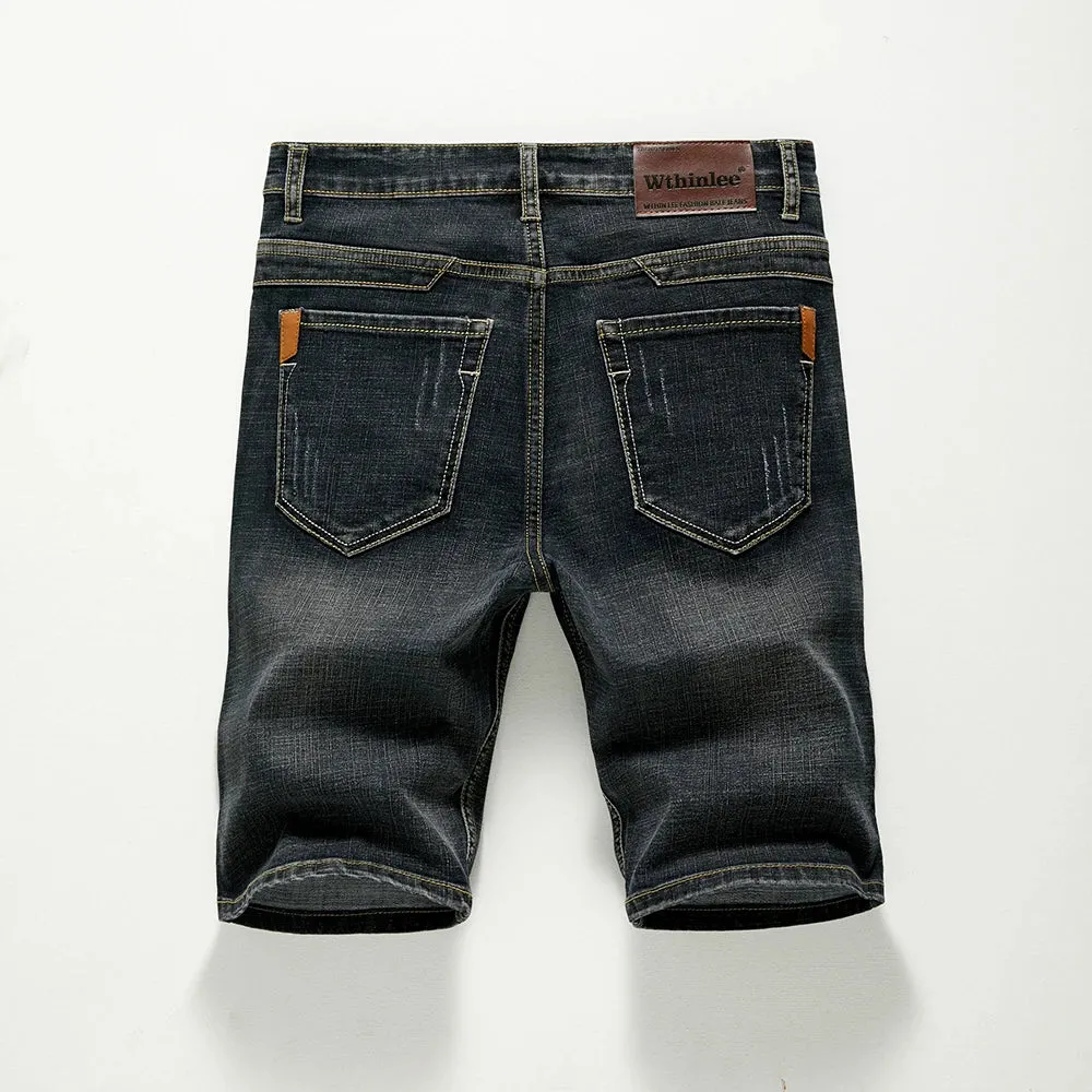 Men's Summer Jeans Shorts Stretch Slim Fit Denim Pants