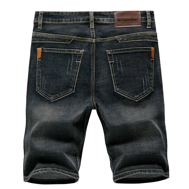 Men's Summer Jeans Shorts Stretch Slim Fit Denim Pants