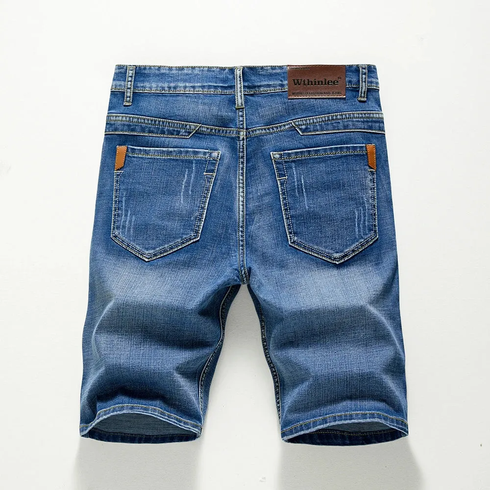 Men's Summer Jeans Shorts Stretch Slim Fit Denim Pants