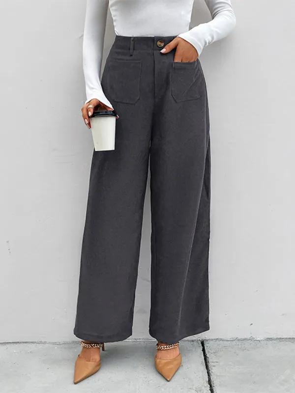 Modish Corduroy High Waist Pants