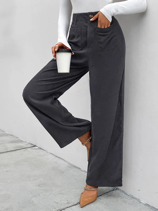 Modish Corduroy High Waist Pants