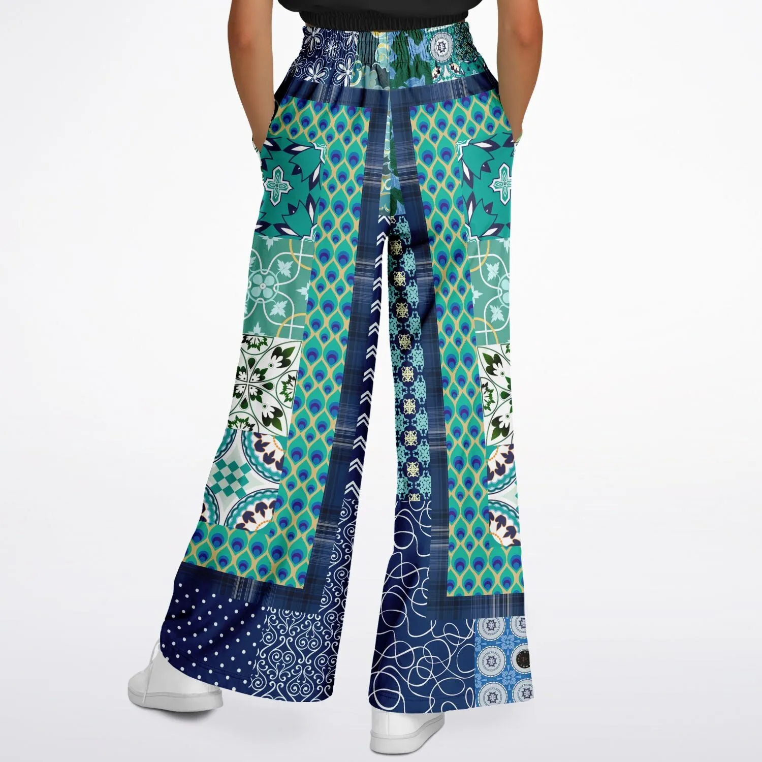 Mykonos Floral Tile Eco-Poly Wide Leg Pants