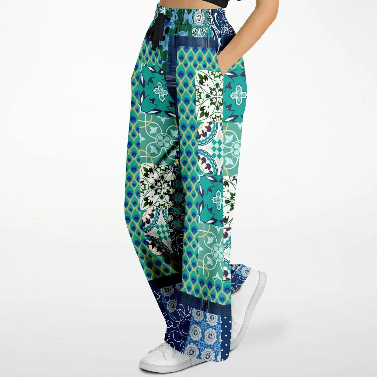 Mykonos Floral Tile Eco-Poly Wide Leg Pants