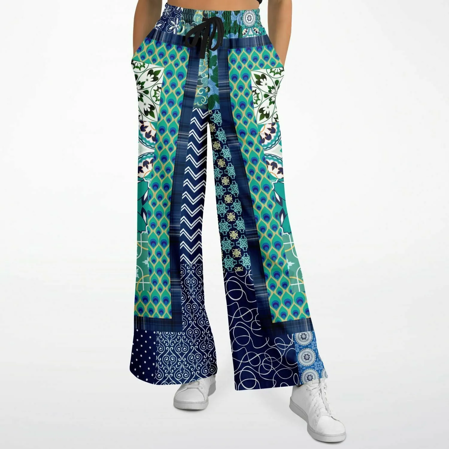 Mykonos Floral Tile Eco-Poly Wide Leg Pants