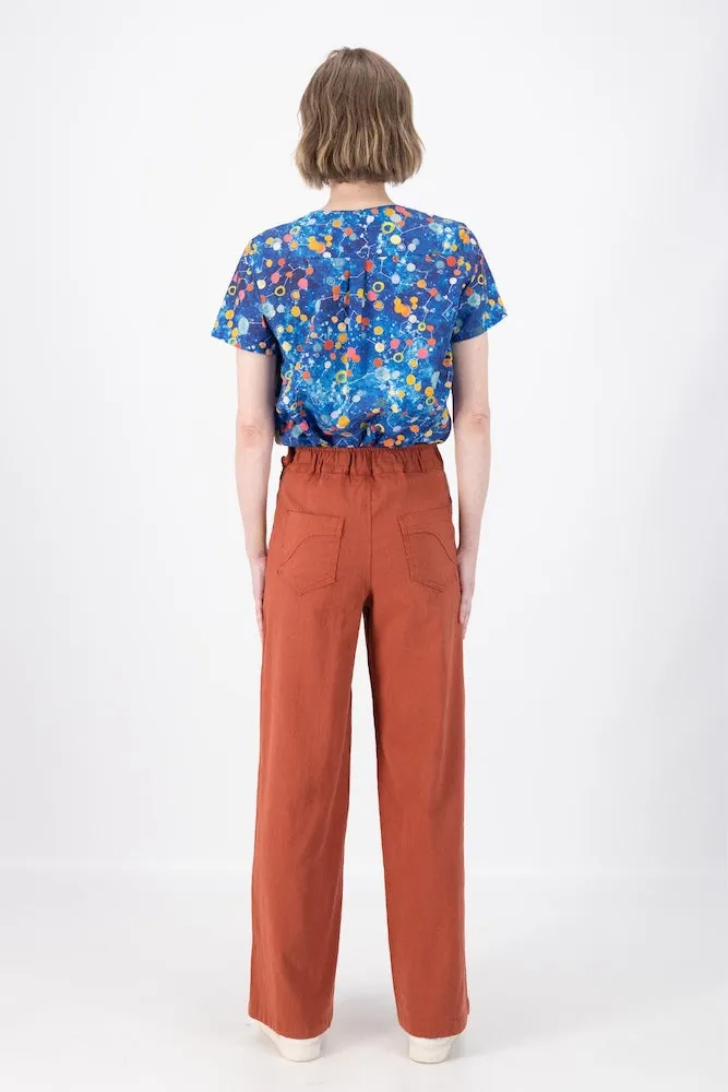 Olga de Polga Peggy Lino Long Pants - Rose Brick Linen