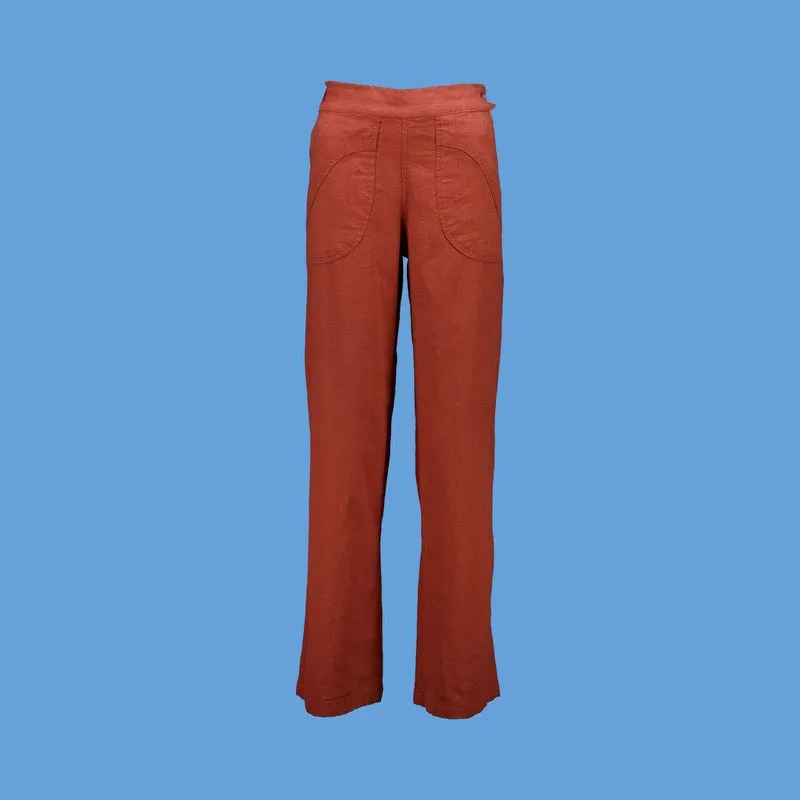 Olga de Polga Peggy Lino Long Pants - Rose Brick Linen