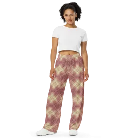 Recursia Argyle Rewired I Women's Wide Leg Pants In Pink