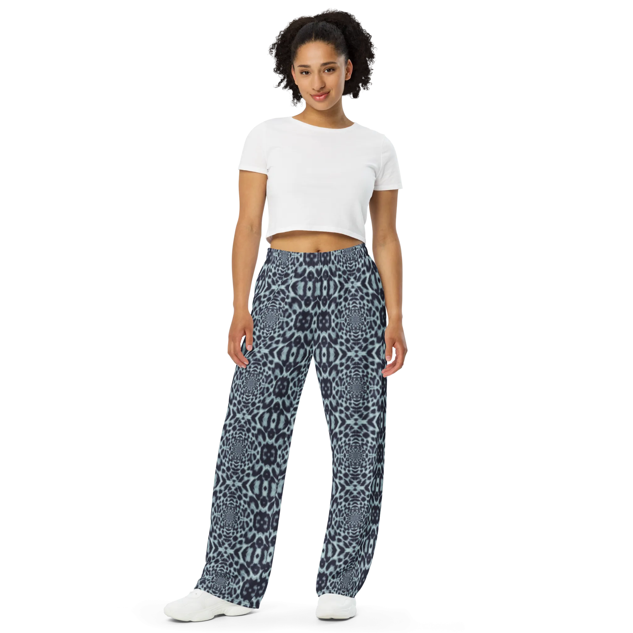 Recursia Contemplative Jaguar II Women's Wide Leg Pants In Blue