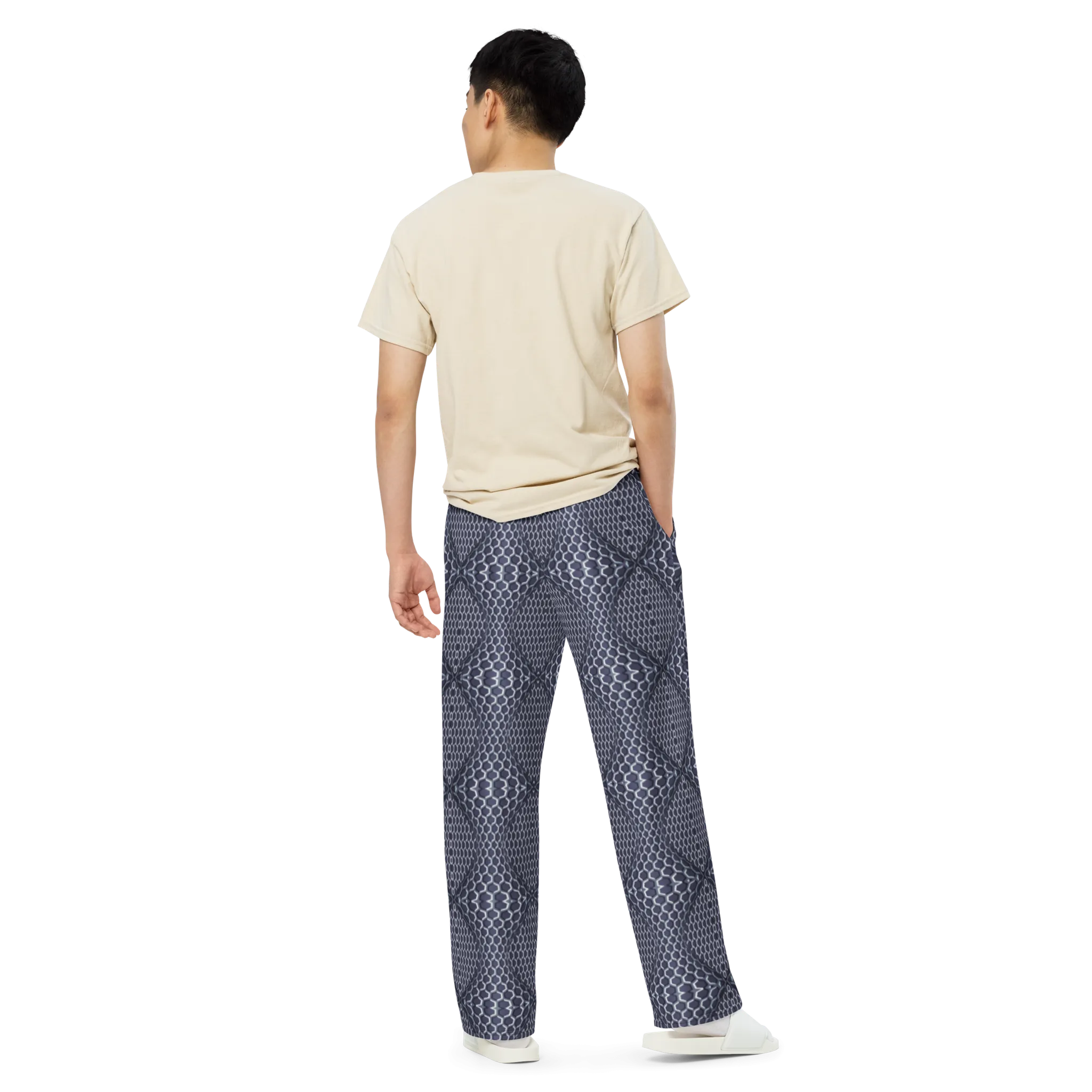 Recursia Illusions Game Men's Wide Leg Pants In Blue