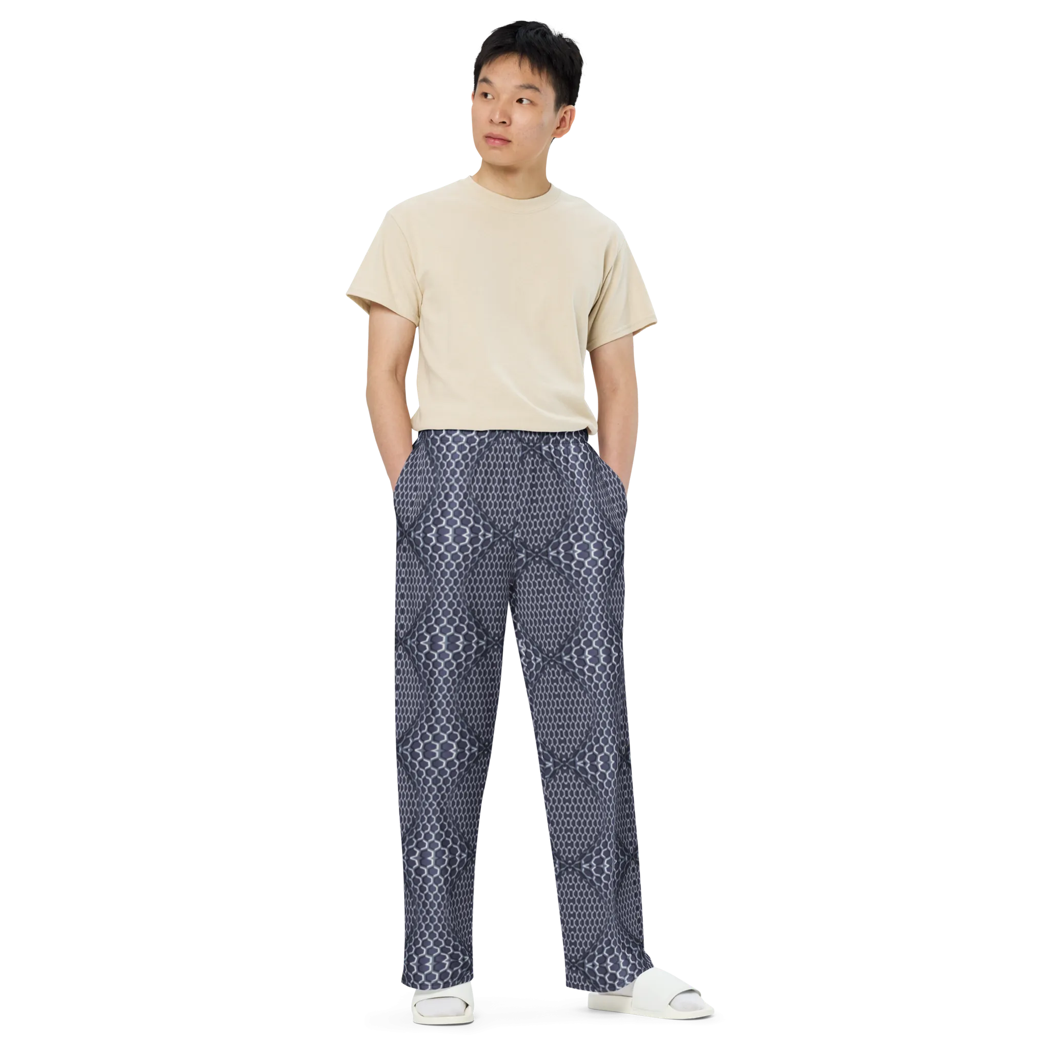 Recursia Illusions Game Men's Wide Leg Pants In Blue