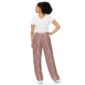 Recursia Illusions Game Women's Wide Leg Pants In Pink