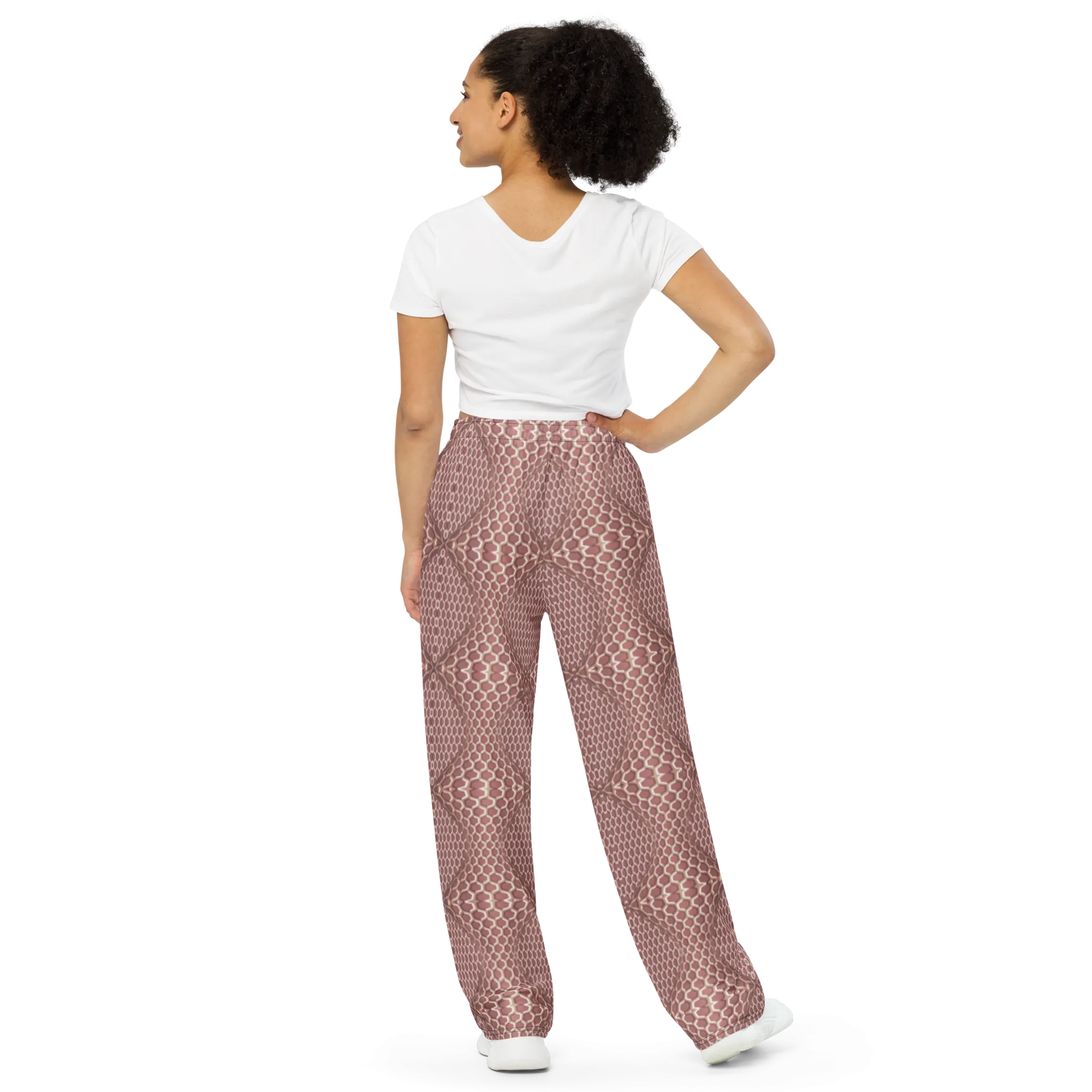 Recursia Illusions Game Women's Wide Leg Pants In Pink