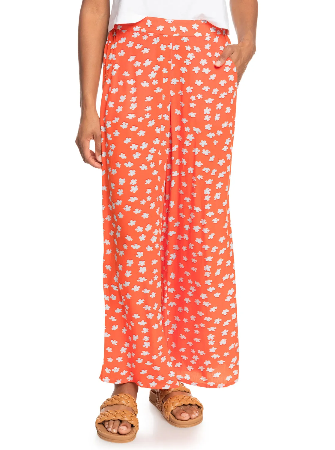 Roxy Midnight New Avenue Pants-Tiger Lily Flower Rain