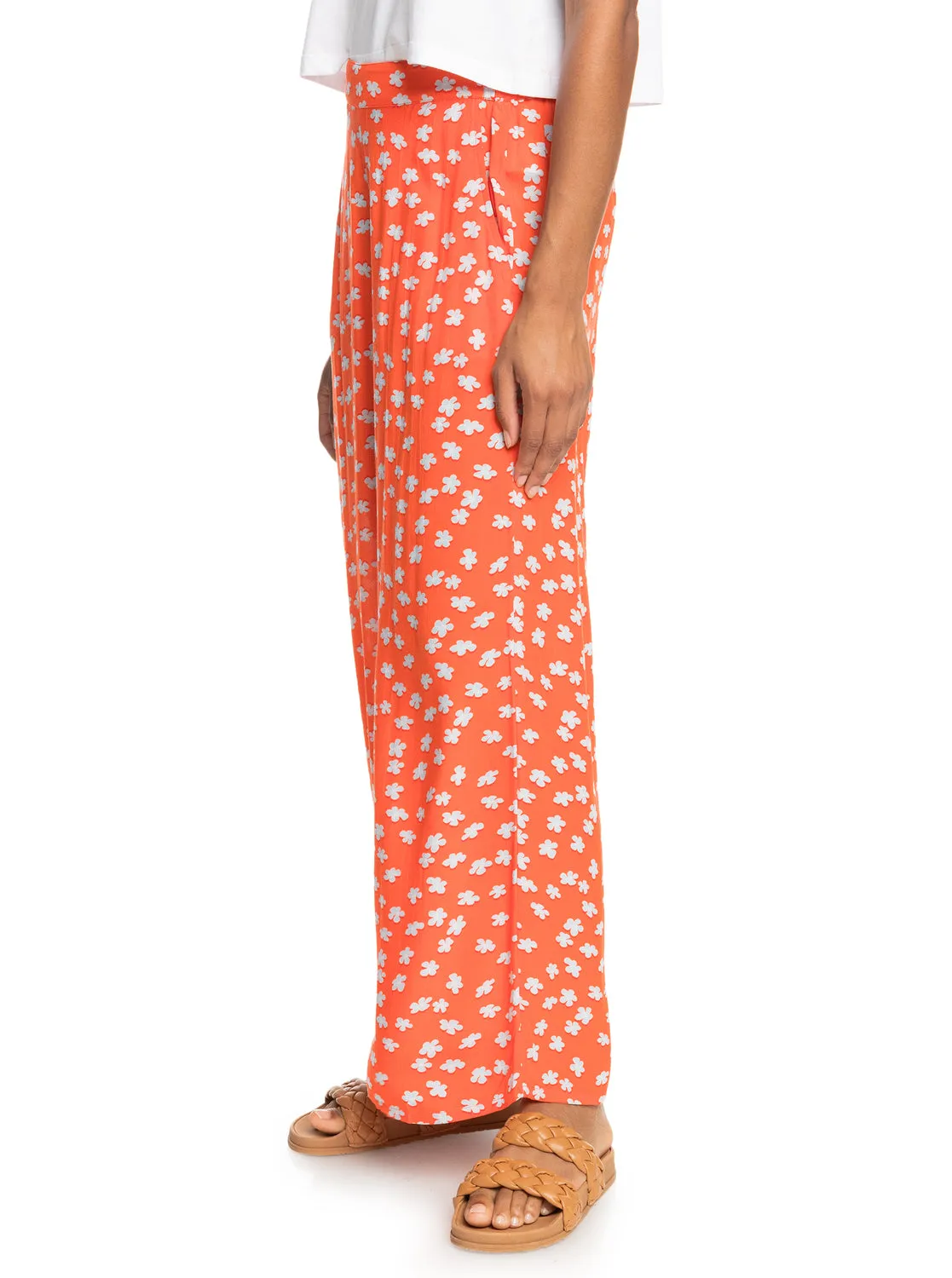 Roxy Midnight New Avenue Pants-Tiger Lily Flower Rain